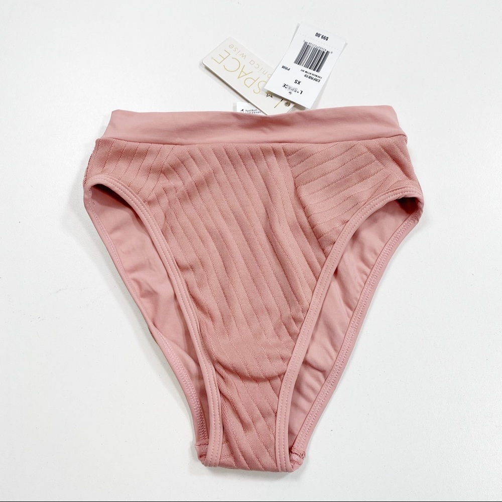 L*SPACE Frenchi Primrose Textured Crossroads High Waist High Leg Cut Bottom